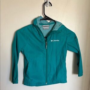 Columbia Green Raincoat Lightweight Full-Zip
